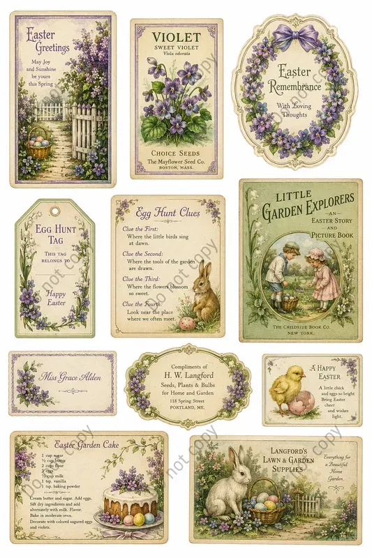 Vintage Easter Ephemera Sheets