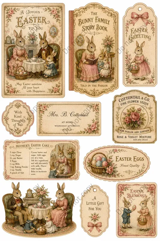 Vintage Easter Ephemera Sheets