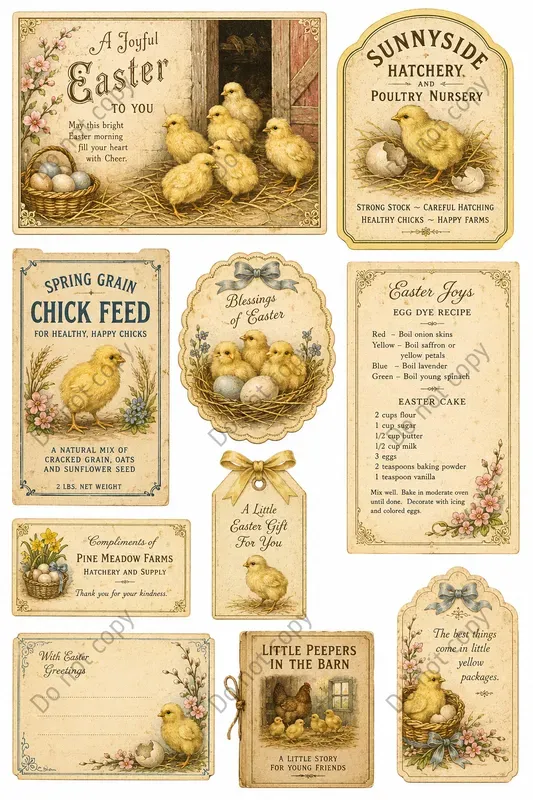 Vintage Easter Ephemera Sheets