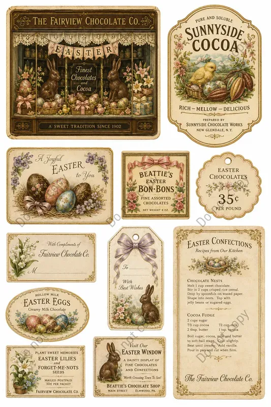 Vintage Easter Ephemera Sheets