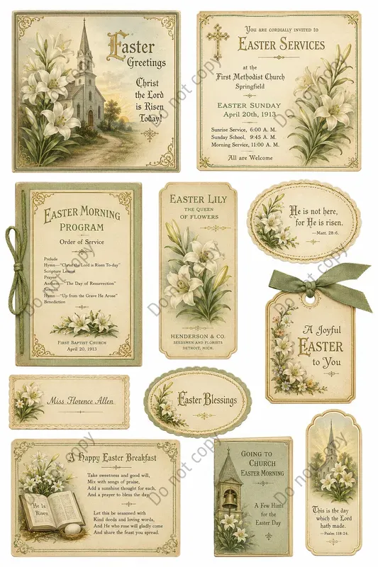 Vintage Easter Ephemera Sheets