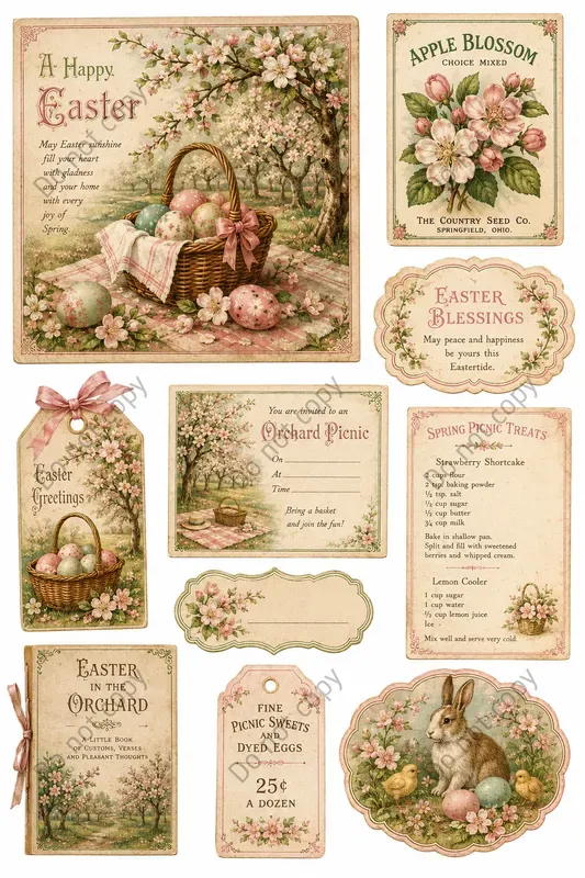 Vintage Easter Ephemera Sheets