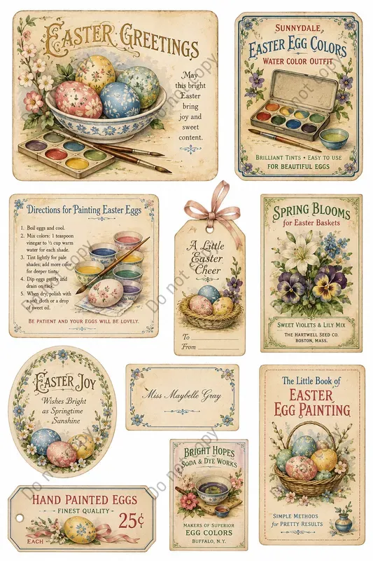 Vintage Easter Ephemera Sheets