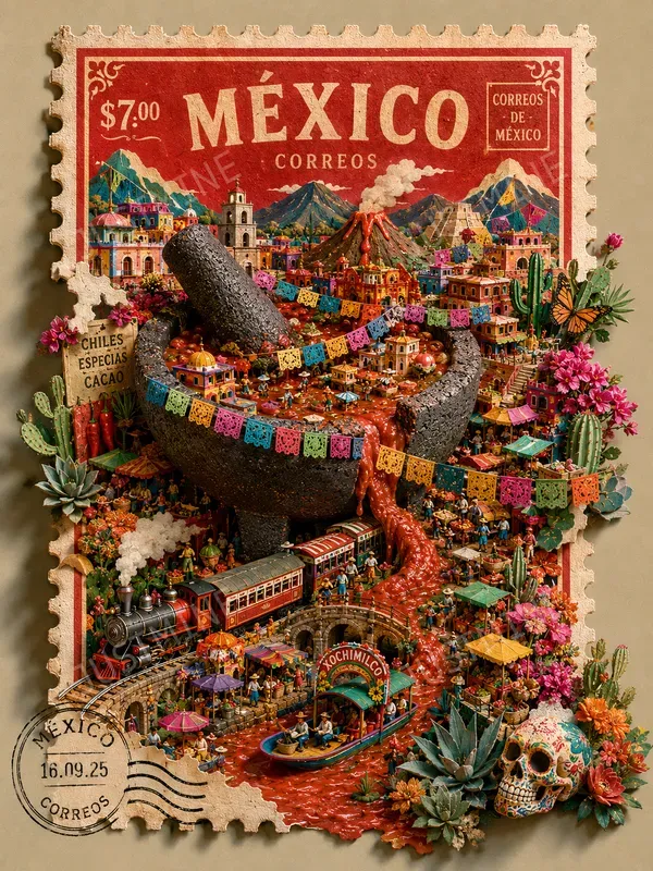 Cultural Travel Stamp Wall Art