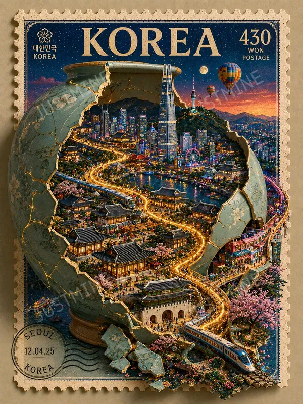 Cultural Travel Stamp Wall Art