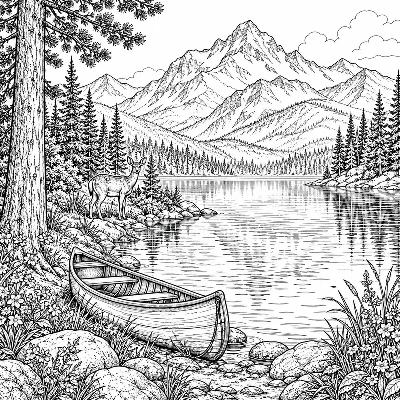 Vintage Adventure Coloring Scenes