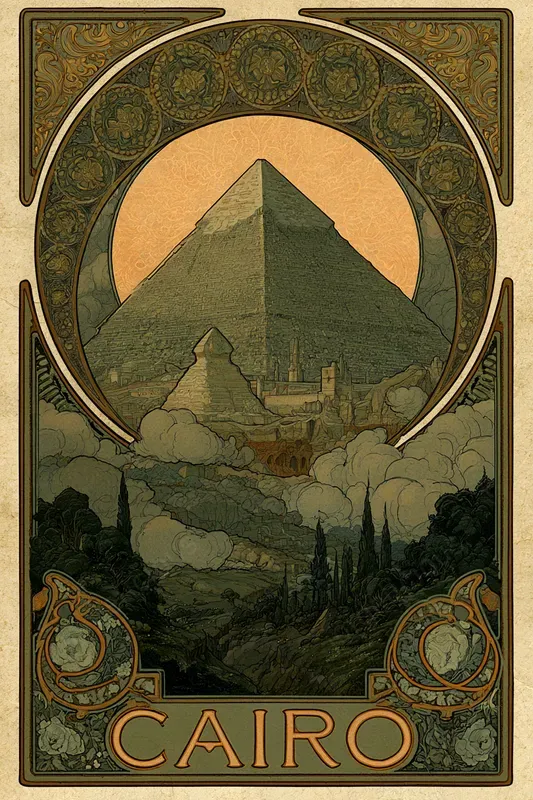 Ornate Art Nouveau Landmark Posters