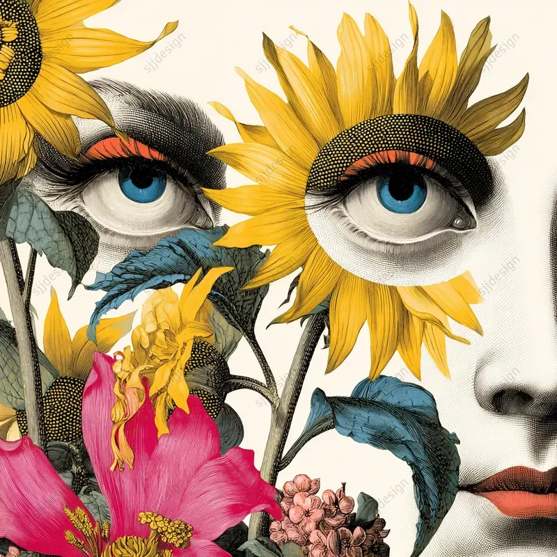 Pop Baroque Collage Illustrations