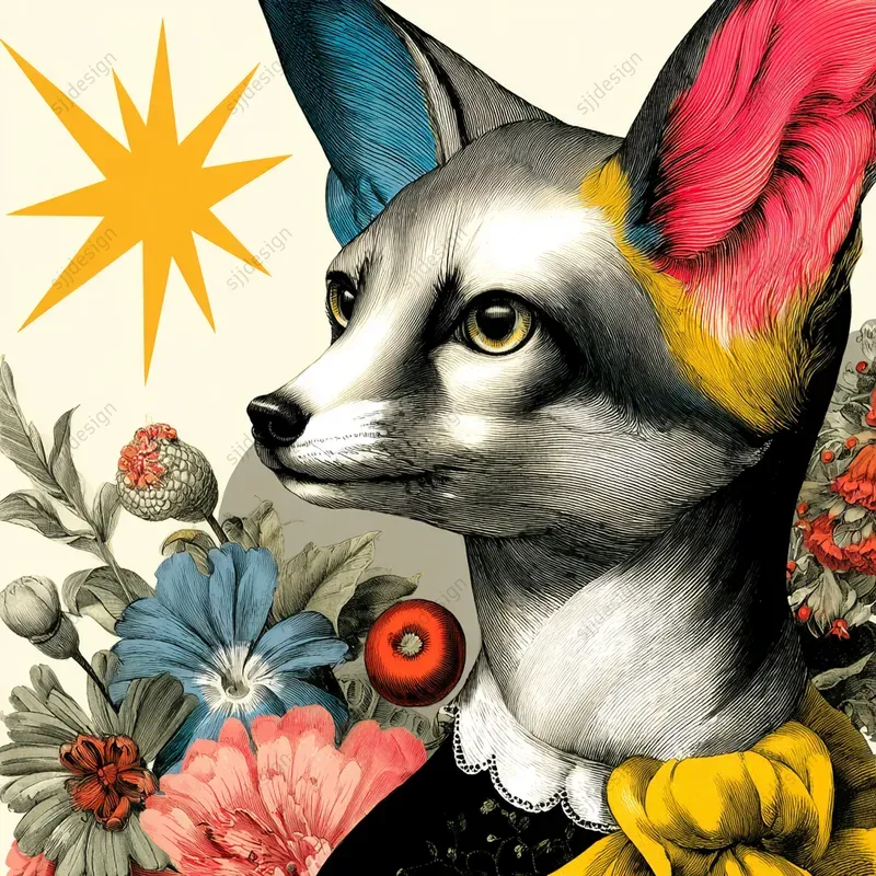 Pop Baroque Collage Illustrations