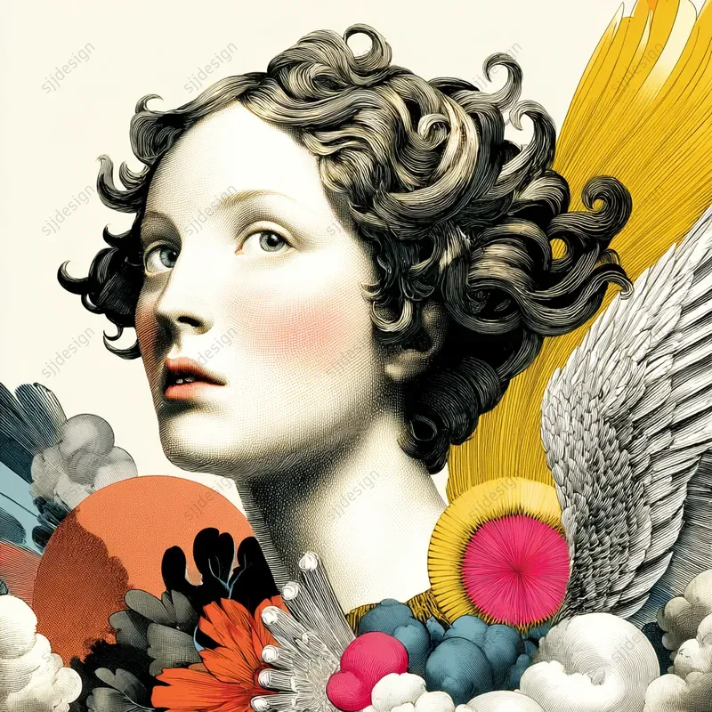 Pop Baroque Collage Illustrations