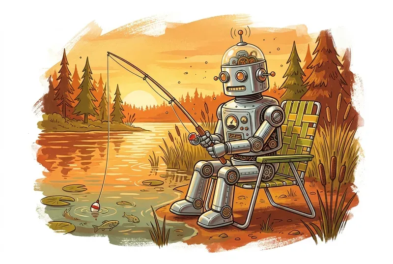 Retro 70s Robot Dad Illustrations
