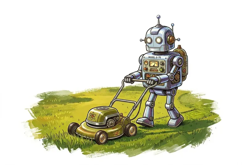 Retro 70s Robot Dad Illustrations