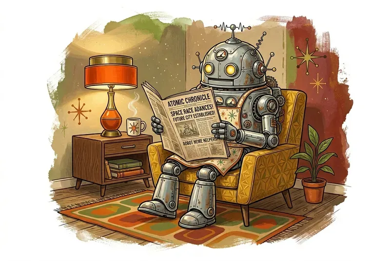 Retro 70s Robot Dad Illustrations