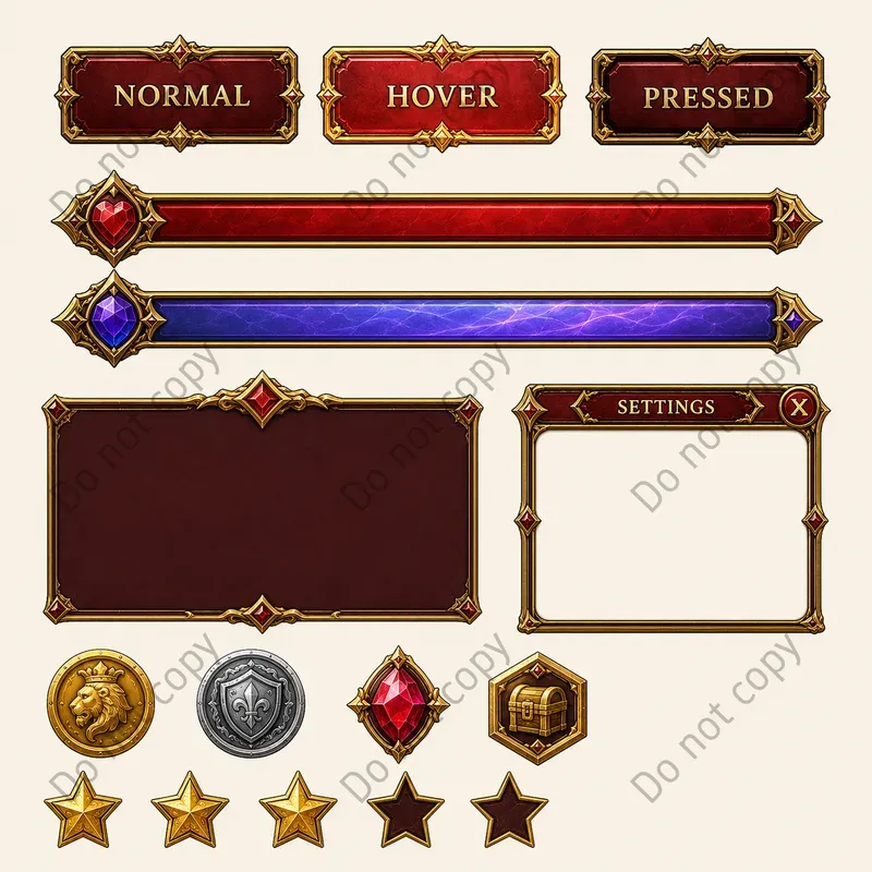 Game UI Kit Sheets Any Style
