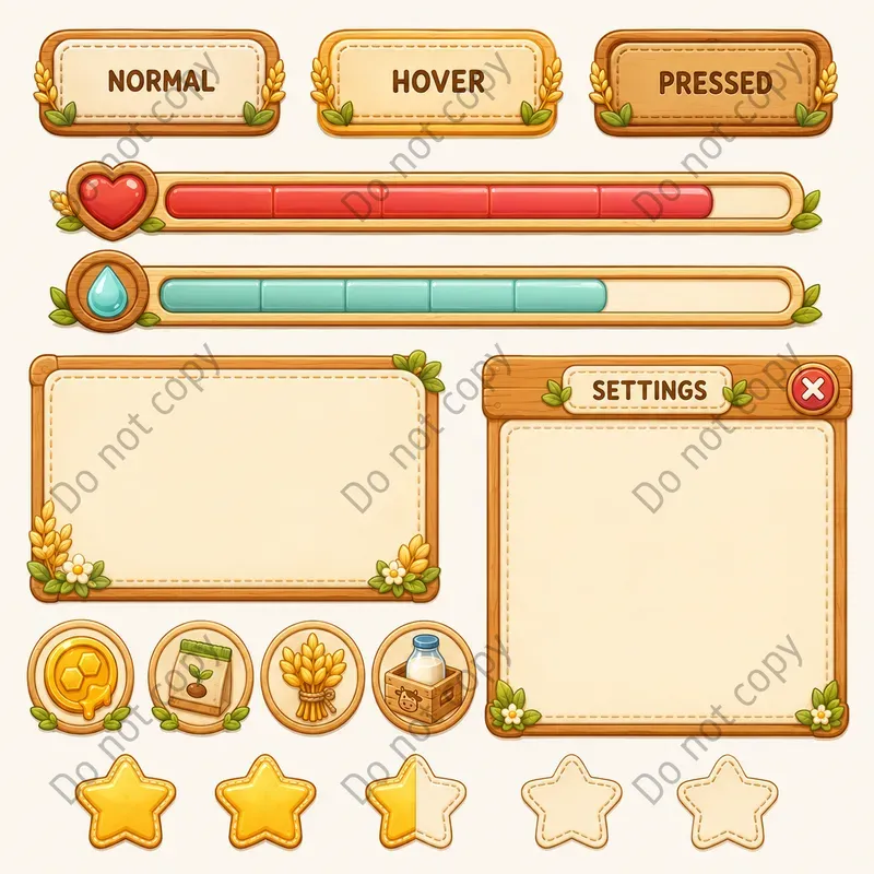 Game UI Kit Sheets Any Style
