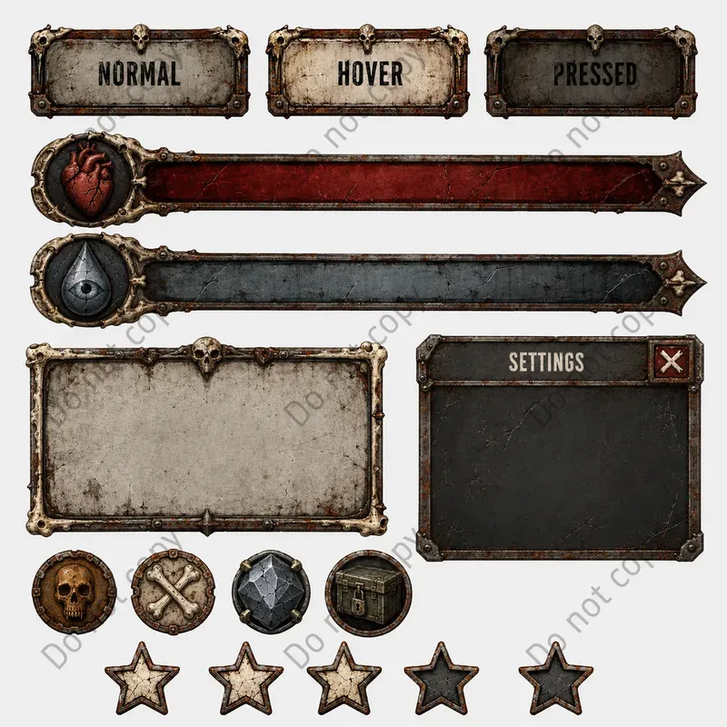Game UI Kit Sheets Any Style