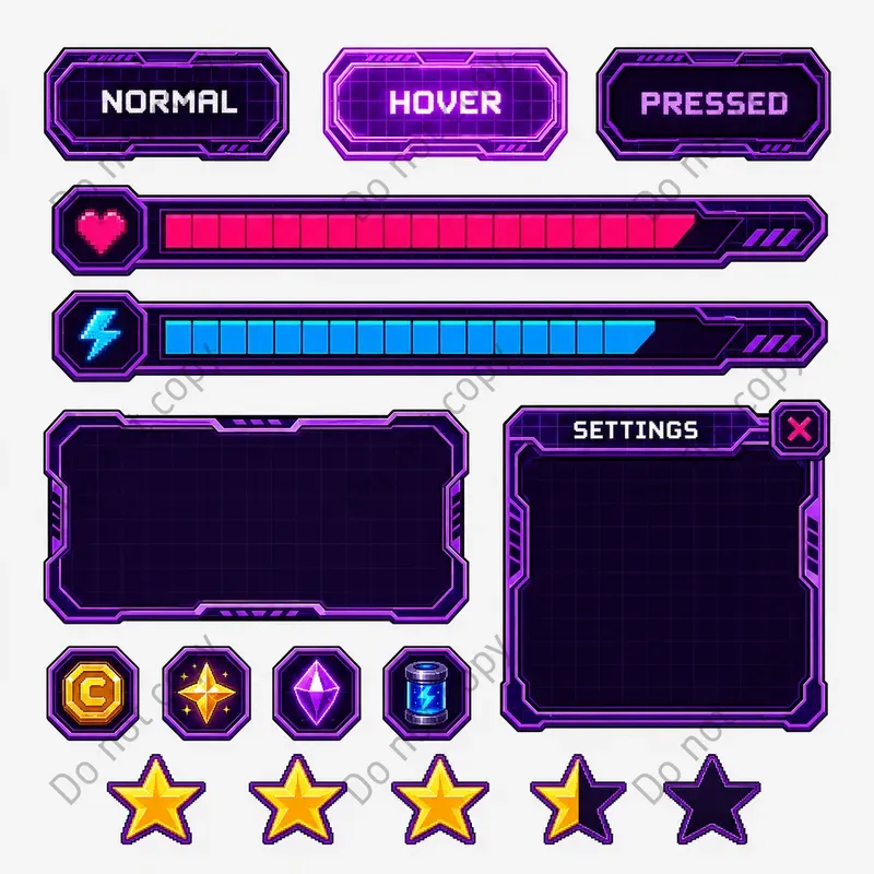 Game UI Kit Sheets Any Style
