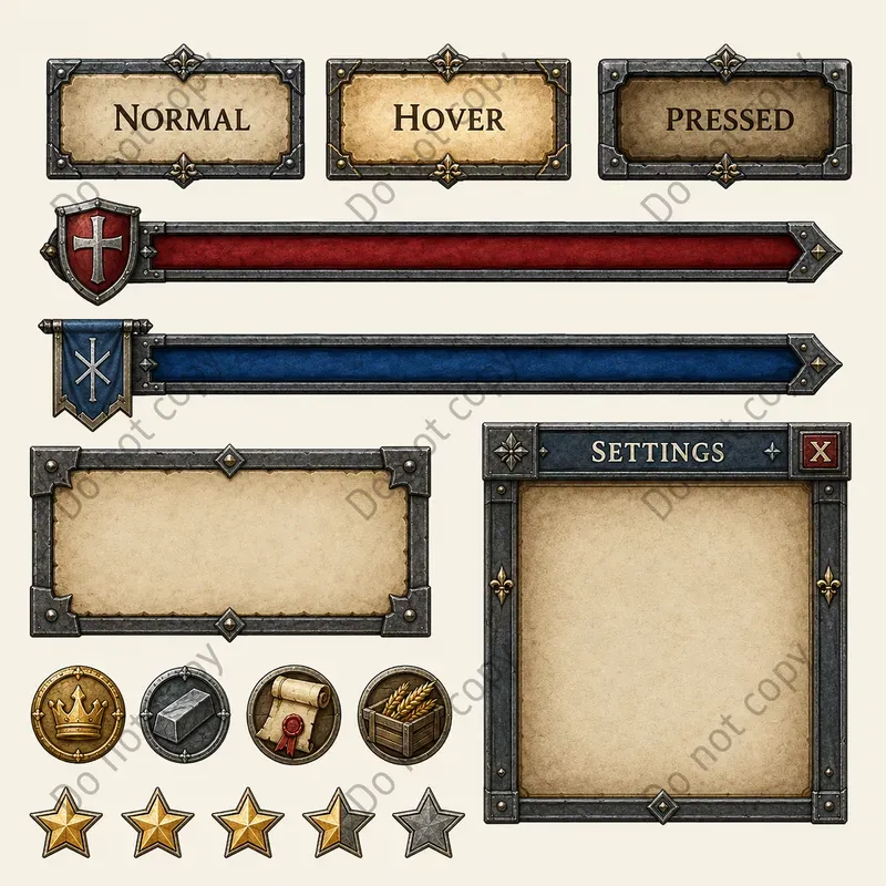Game UI Kit Sheets Any Style