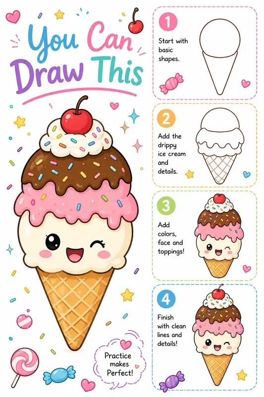 Cute Drawing Tutorial Posters