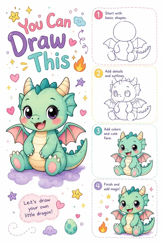 Cute Drawing Tutorial Posters