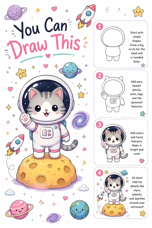 Cute Drawing Tutorial Posters