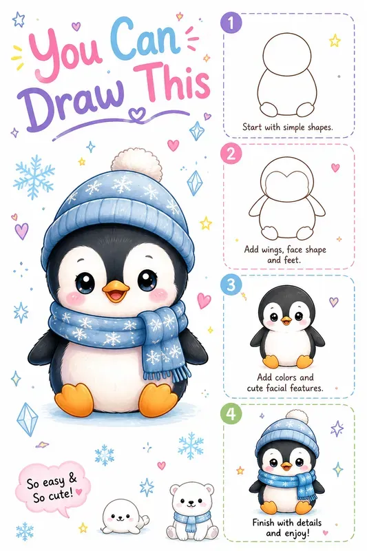 Cute Drawing Tutorial Posters