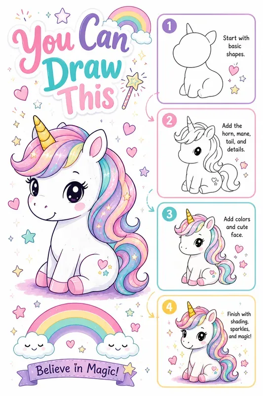 Cute Drawing Tutorial Posters