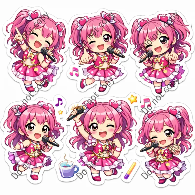 Anime Chibi Diecut Sticker Sheets