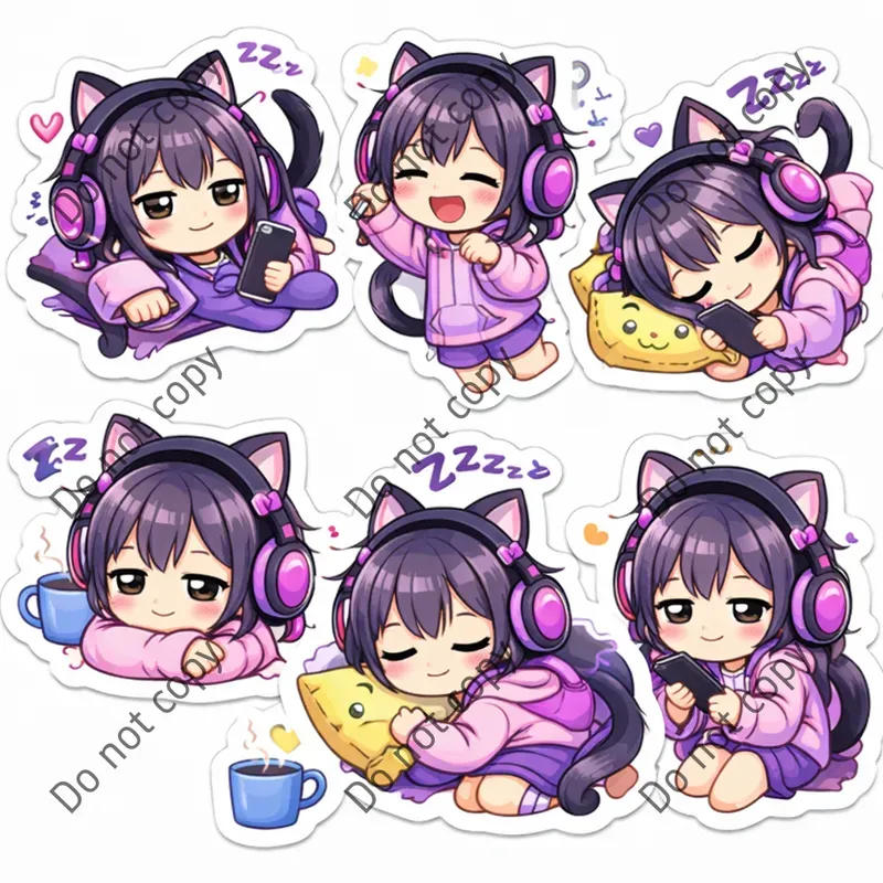 Anime Chibi Diecut Sticker Sheets