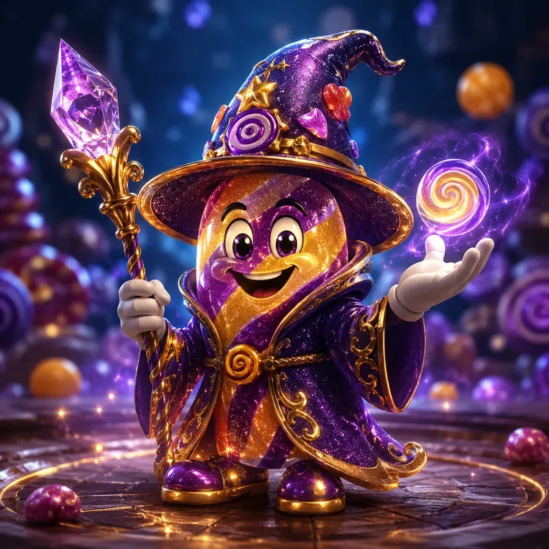 Luxury Candy Cowboy Mascot Portraits 3D