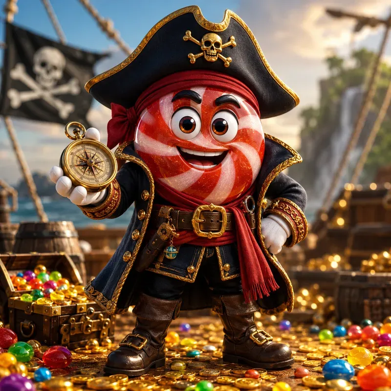 Luxury Candy Cowboy Mascot Portraits 3D