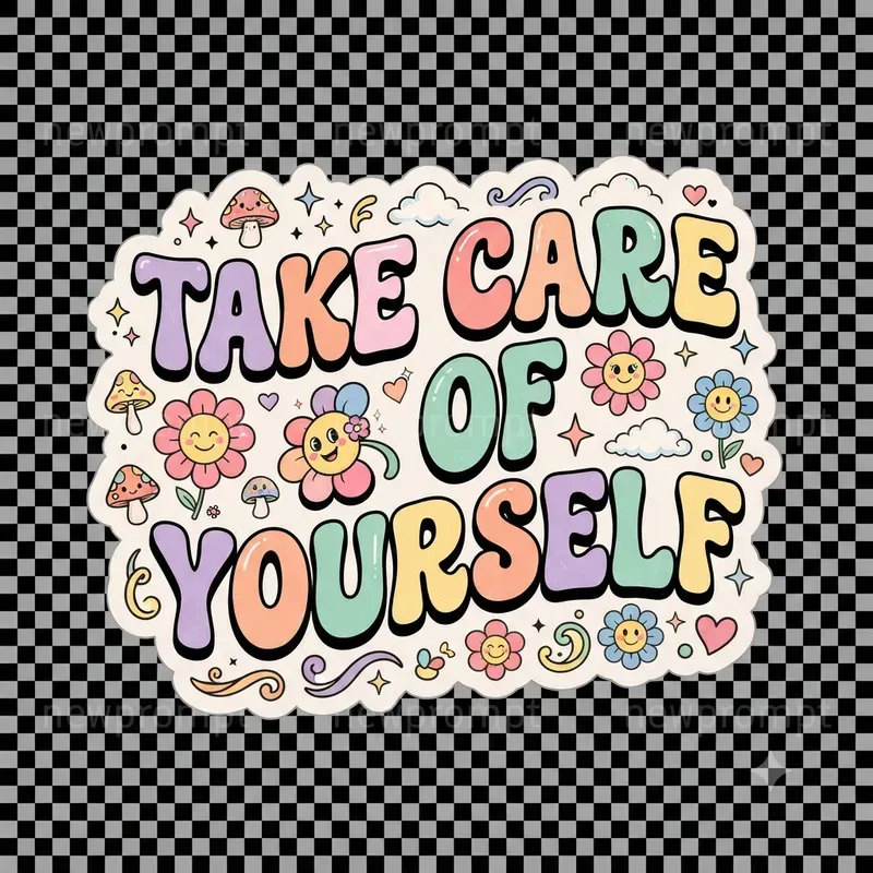 Groovy Retro Quote Sticker Designs