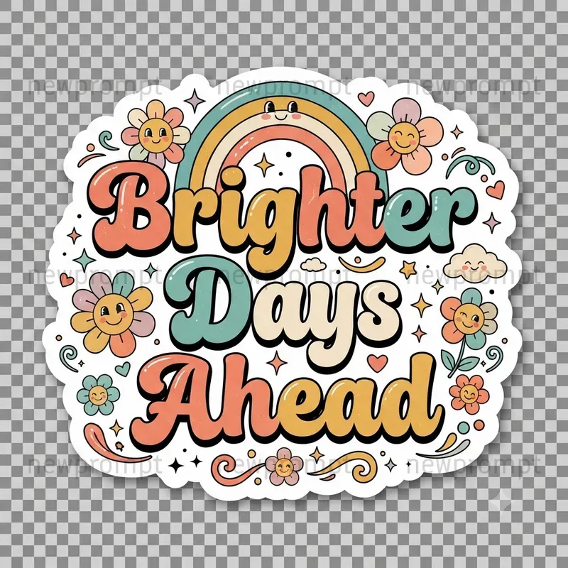 Groovy Retro Quote Sticker Designs