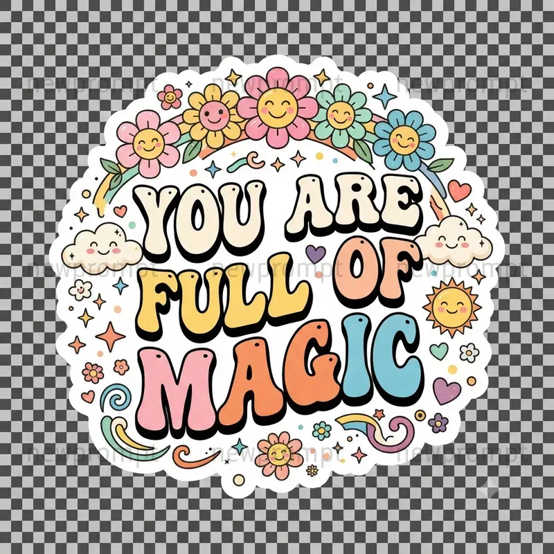Groovy Retro Quote Sticker Designs