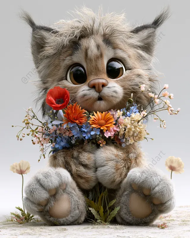 Floral 3D Animal Characters