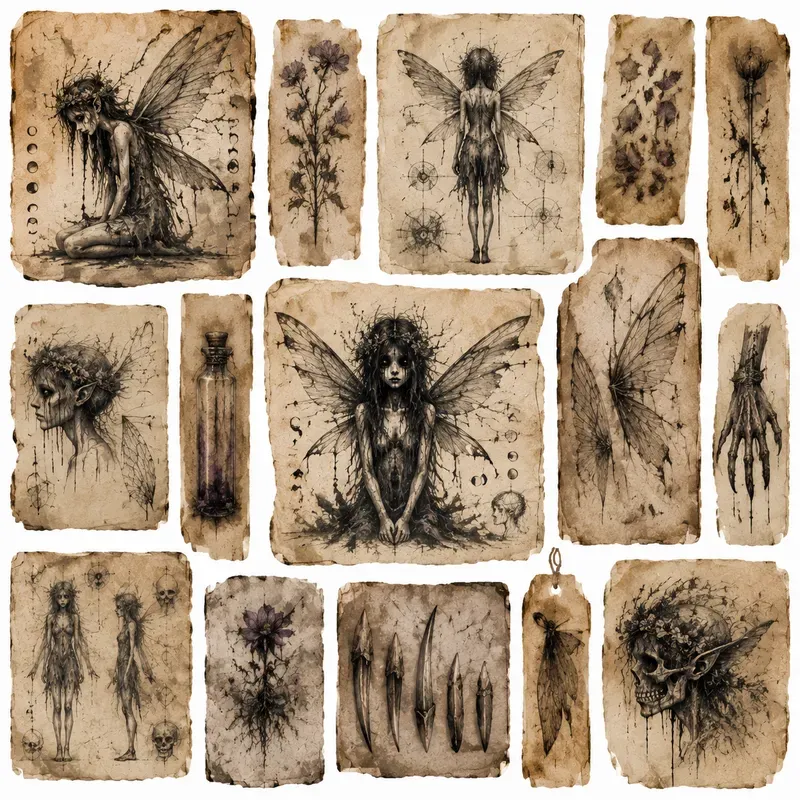 Junk Journal Dark Fairy Tale Ephemera
