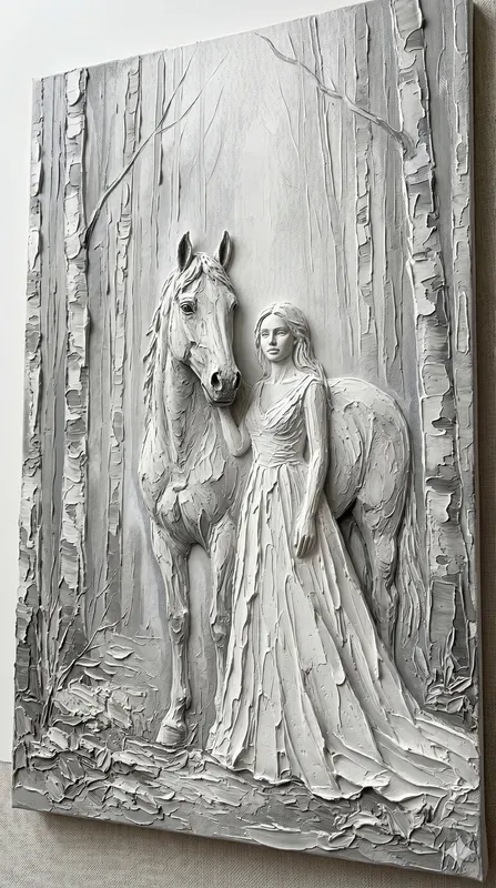 Sculpted Impasto Relief Art
