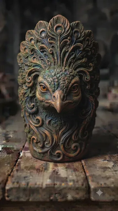 Vintage Clay Pot Sculpted Portraits