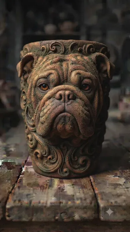 Vintage Clay Pot Sculpted Portraits