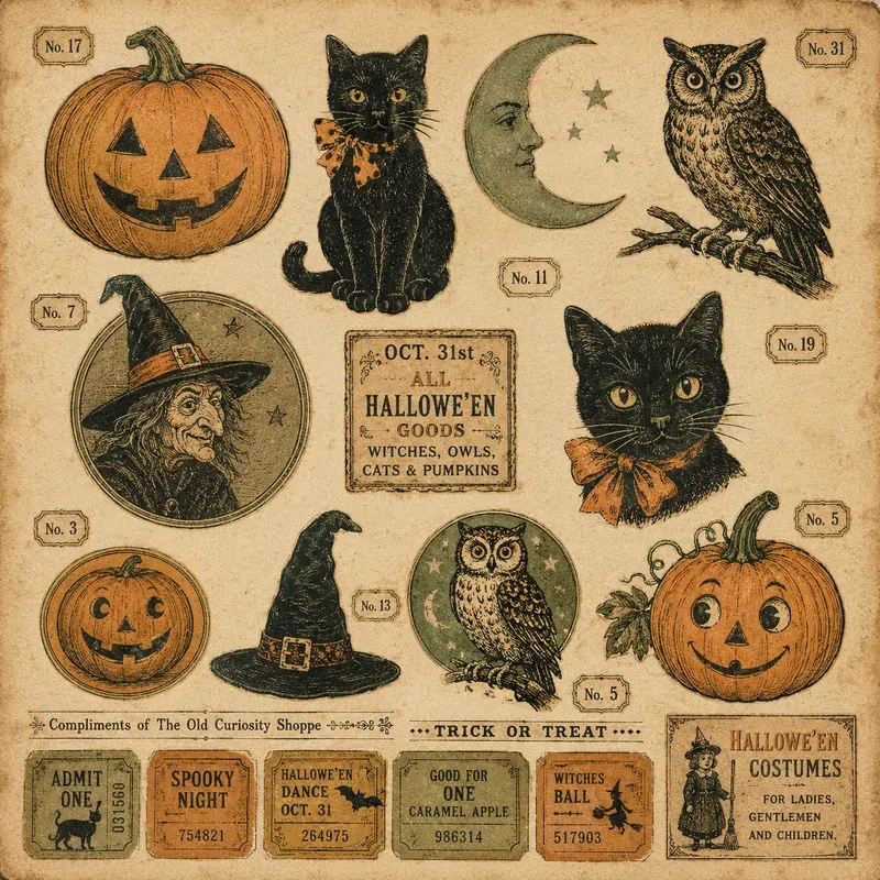 Vintage Halloween Journal Ephemera