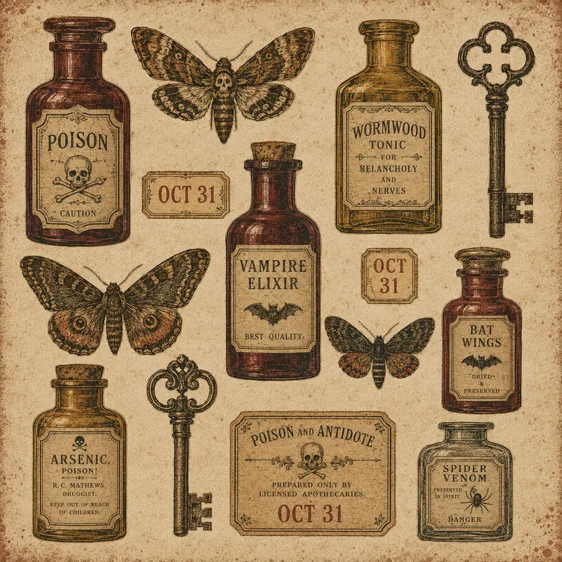 Vintage Halloween Journal Ephemera