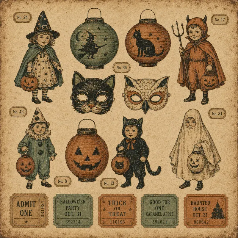 Vintage Halloween Journal Ephemera