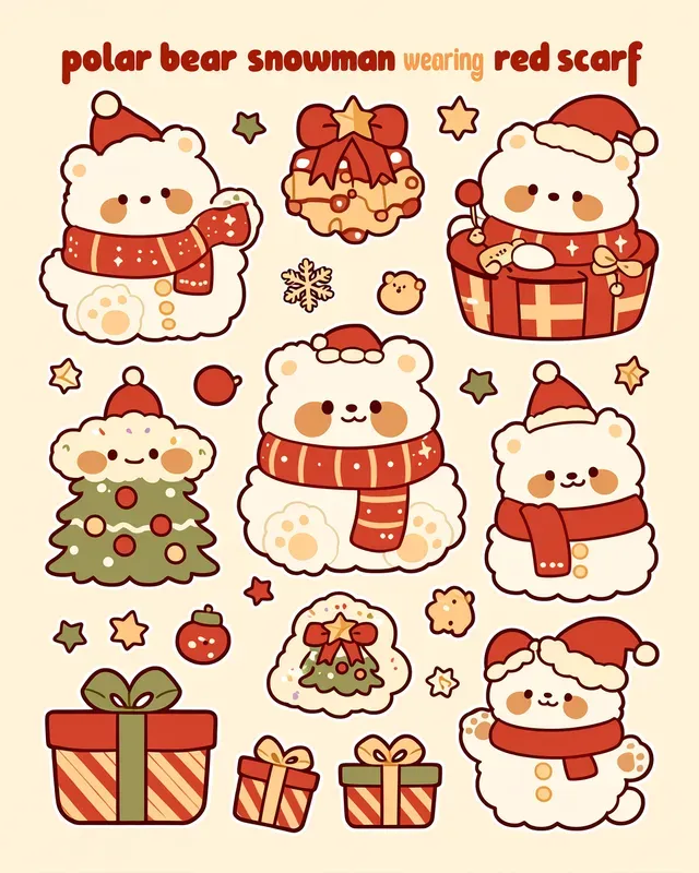 Kawaii Christmas Mascot Stickers