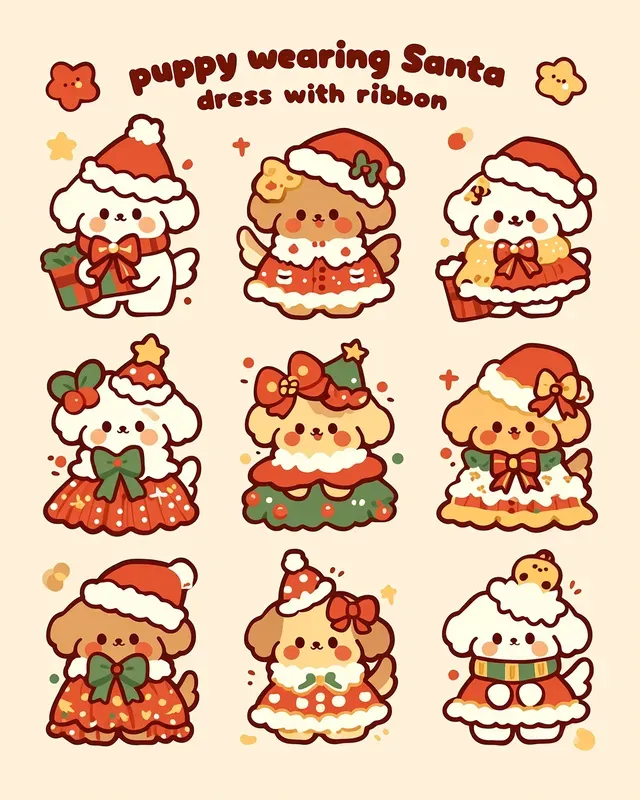 Kawaii Christmas Mascot Stickers