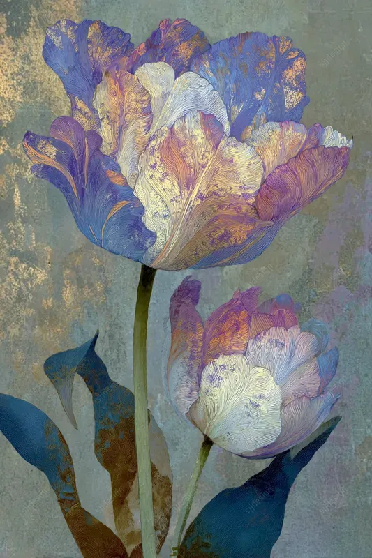 Vintage Gold Leaf Portrait Art
