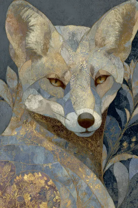 Vintage Gold Leaf Portrait Art