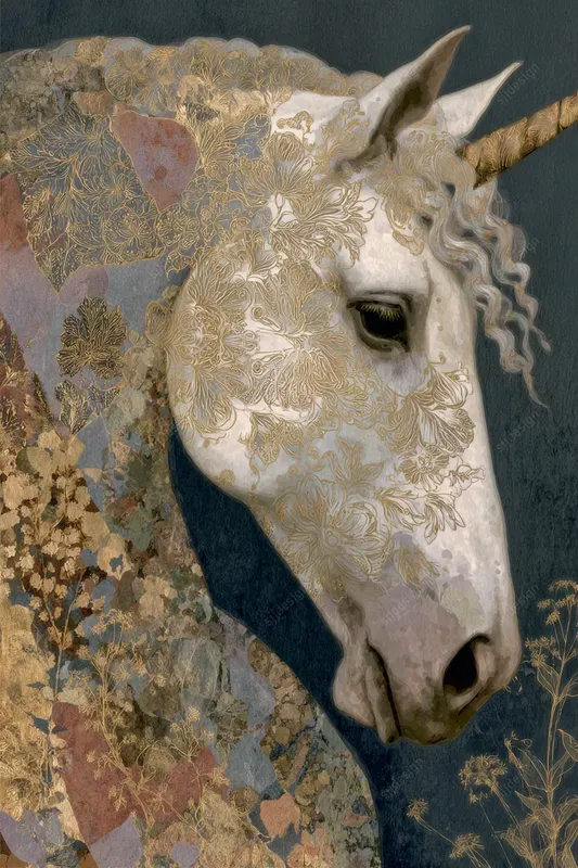 Vintage Gold Leaf Portrait Art