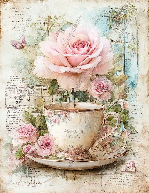 Romantic Shabby Chic Junk Journal Pages
