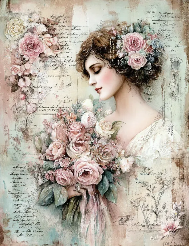 Romantic Shabby Chic Junk Journal Pages