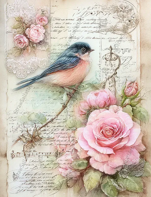 Romantic Shabby Chic Junk Journal Pages